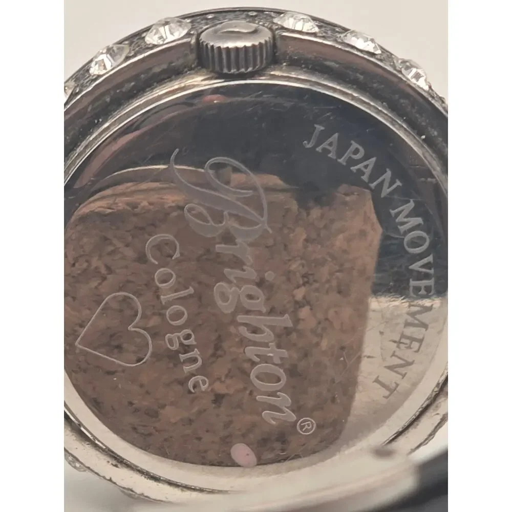 Brighton Cologne Watch, Silver-Tone Case, Leather Band